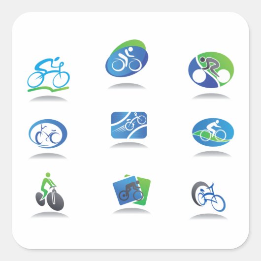 サイクルレーシングアイコン スクエアシール (正面)