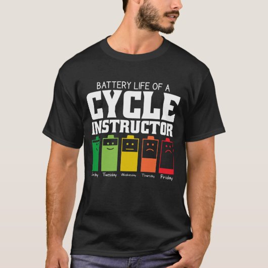 サイクル装置のバッテリ寿命インストラクター Tシャツ (正面)