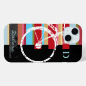 サイクル/サイクリングおよびストライプパーソナライズされた Case-Mate iPhoneケース (裏面 (横))