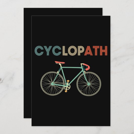 サイクロおもしろいパス自転車ユーモア 招待状 (正面/裏面)