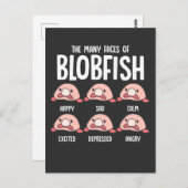 サイクロライト醜い魚の顔ブロブフィッシュ海の生物 ポストカード (正面/裏面)