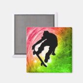 サイクロンでのスケートボーサイケデリックディング マグネット (正面/裏面)