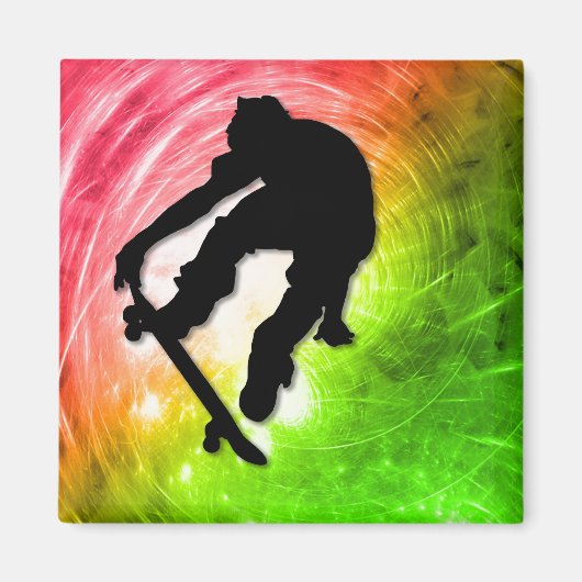 サイクロンでのスケートボーサイケデリックディング マグネット (正面)