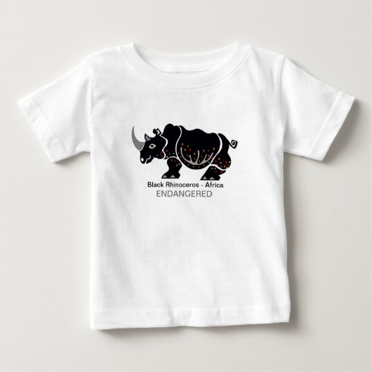 サイクールノセロス – 絶滅危惧動物グラフィック – ベビーTシャツ (正面)