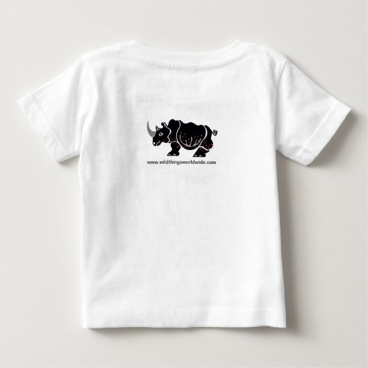 サイクールノセロス – 絶滅危惧動物グラフィック – ベビーTシャツ (裏面)