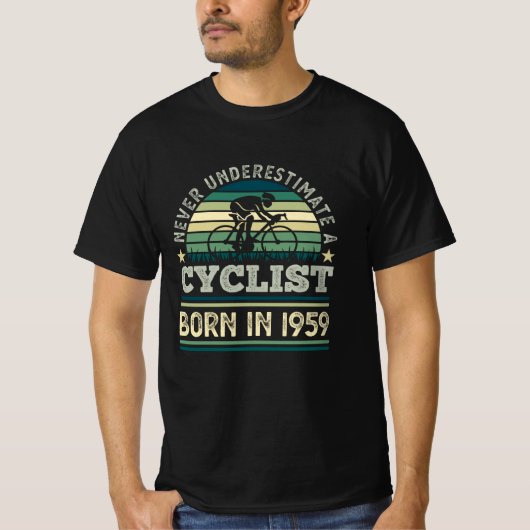 サイク生まれリスト1959 70th誕生日ギフトサイクリングパパ tシャツ (正面)