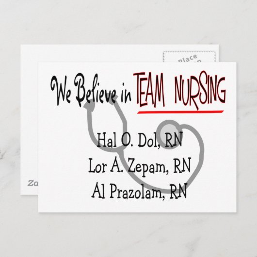 サイケおもしろいナースTシャツとギフト ポストカード (正面/裏面)