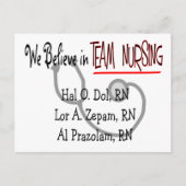 サイケおもしろいナースTシャツとギフト ポストカード (正面)