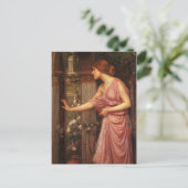 サイケがウォーターハウスでキューピッドの庭に入る ポストカード (スタンド正面)