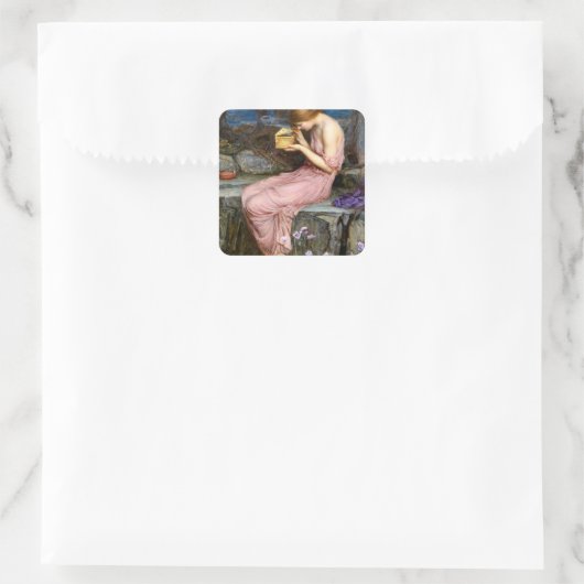 サイケがゴールデンボックスウォーターハウス絵画を開く スクエアシール (バッグ)