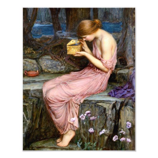 サイケがゴールデンボックスウォーターハウス絵画を開く フォトプリント            (正面)