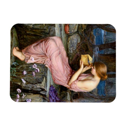 サイケがゴールデンボックスウォーターハウス絵画を開く マグネット (横)