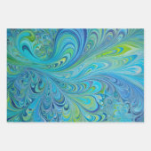 サイケカラフルデリアアートラッピング紙シート ラッピングペーパーシート (正面3)