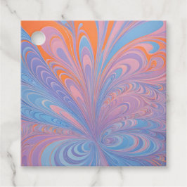 サイケカラフルデリアエアブラシアートギフトラベル フェイバータグ