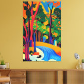 サイケデリアの森 キャンバスプリント (インサイチュ (リビング))