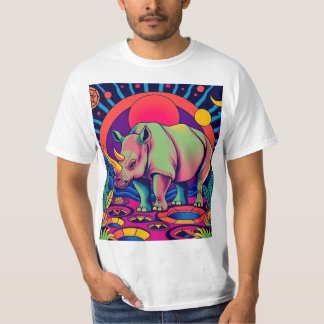 サイケデリアアニマリ5 Rhino Tシャツ