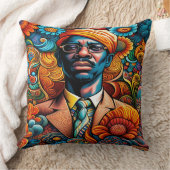 サイケデリカ抽象芸術アフリカ系アメリカ人 クッション (ブランケット)