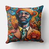 サイケデリカ抽象芸術アフリカ系アメリカ人 クッション (裏面)