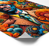 サイケデリカ抽象芸術アフリカ系アメリカ人 ポスター (角)