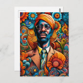 サイケデリカ抽象芸術アフリカ系アメリカ人 ポストカード (正面/裏面)