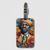 サイケデリカ抽象芸術アフリカ系アメリカ人 ラゲッジタグ (正面縦)
