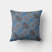 サイケデリックおもしろいフラクタルパターンと文字 クッション (裏面)