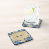 サイケデリックおもしろいフラクタルパターンと文字 コースター (右側)