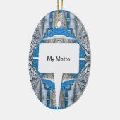 サイケデリックおもしろいフラクタルパターンと文字 セラミックオーナメント (左)