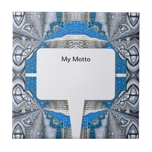 サイケデリックおもしろいフラクタルパターンと文字 タイル (正面)