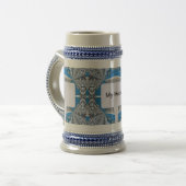 サイケデリックおもしろいフラクタルパターンと文字 ビールジョッキ (正面左)