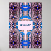 サイケデリックおもしろいフラクタルパターンと文字 ポスター (正面)