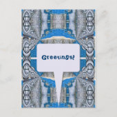 サイケデリックおもしろいフラクタルパターンと文字 ポストカード (正面)