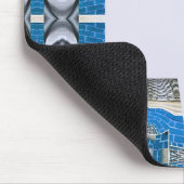 サイケデリックおもしろいフラクタルパターンと文字 マウスパッド (コーナー)