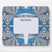 サイケデリックおもしろいフラクタルパターンと文字 マウスパッド (正面)