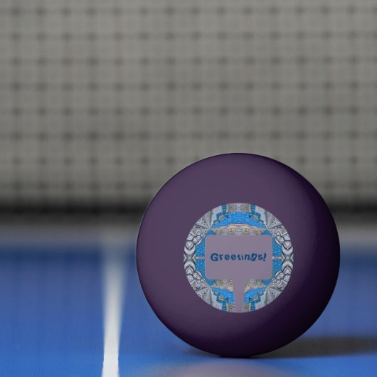 サイケデリックおもしろいフラクタルパターンと文字 卓球ボール (ネット)