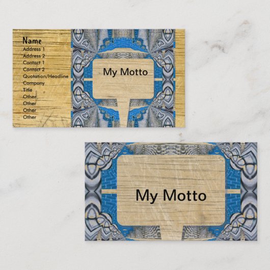 サイケデリックおもしろいフラクタルパターンと文字 名刺 (正面/裏面)