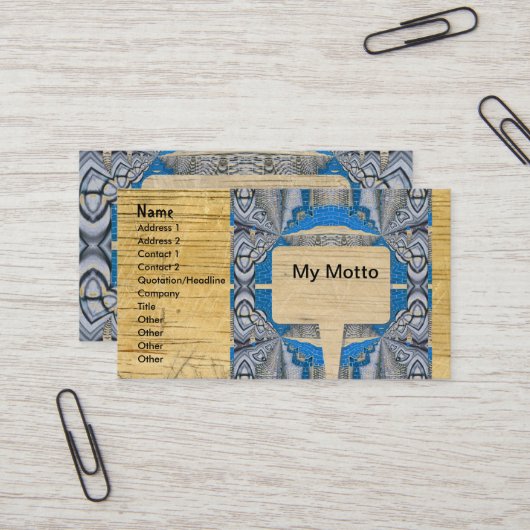 サイケデリックおもしろいフラクタルパターンと文字 名刺 (正面/裏面インサイチュ)