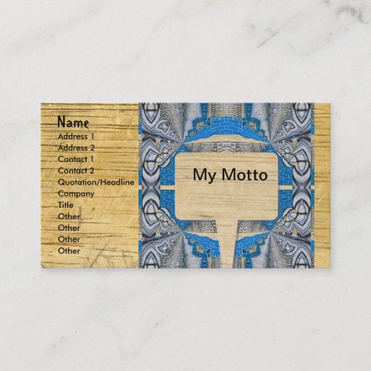 サイケデリックおもしろいフラクタルパターンと文字 名刺 (正面)