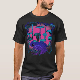 サイケデリックきのこトリップ(幻覚体験)のようなカラフル絞り染め Tシャツ