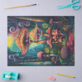 サイケデリックきのこ切り離し 薄葉紙 (クラフト)