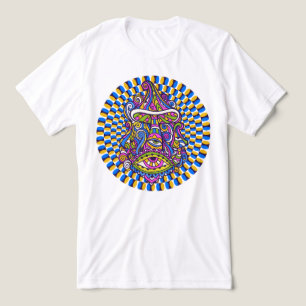 サイケデリックきのこ旋回ユニセックスT型 トライブレンドTシャツ