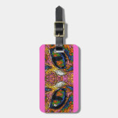 サイケデリックでクールなキャッツ・アイ ラゲッジタグ (正面縦)