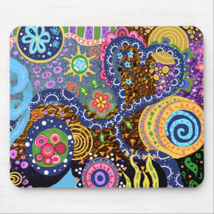 サイケデリックで抽象的なパターンmousepad マウスパッド