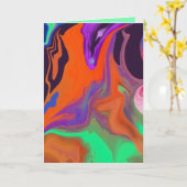 サイケデリックで軽いショーのバースデー・カード カード (黄色い花)