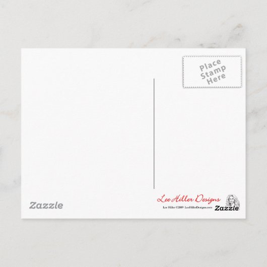 サイケデリックなウミウマとアカウミガメのアート ポストカード (裏面)