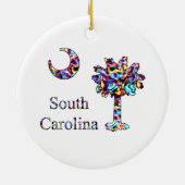 サイケデリックなカロライナのパルメットのオーナメント セラミックオーナメント (裏面)