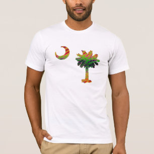 サイケデリックなカロライナのパルメット及び三日月 Tシャツ