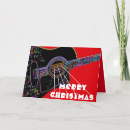 サイケデリックなギターのクリスマスカード シーズンカード