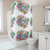 サイケデリックなクジラ シャワーカーテン (インサイチュ)