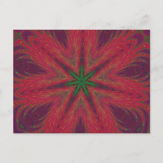 サイケデリックなクリスマスの万華鏡のように千変万化するパターン シーズンポストカード (正面)